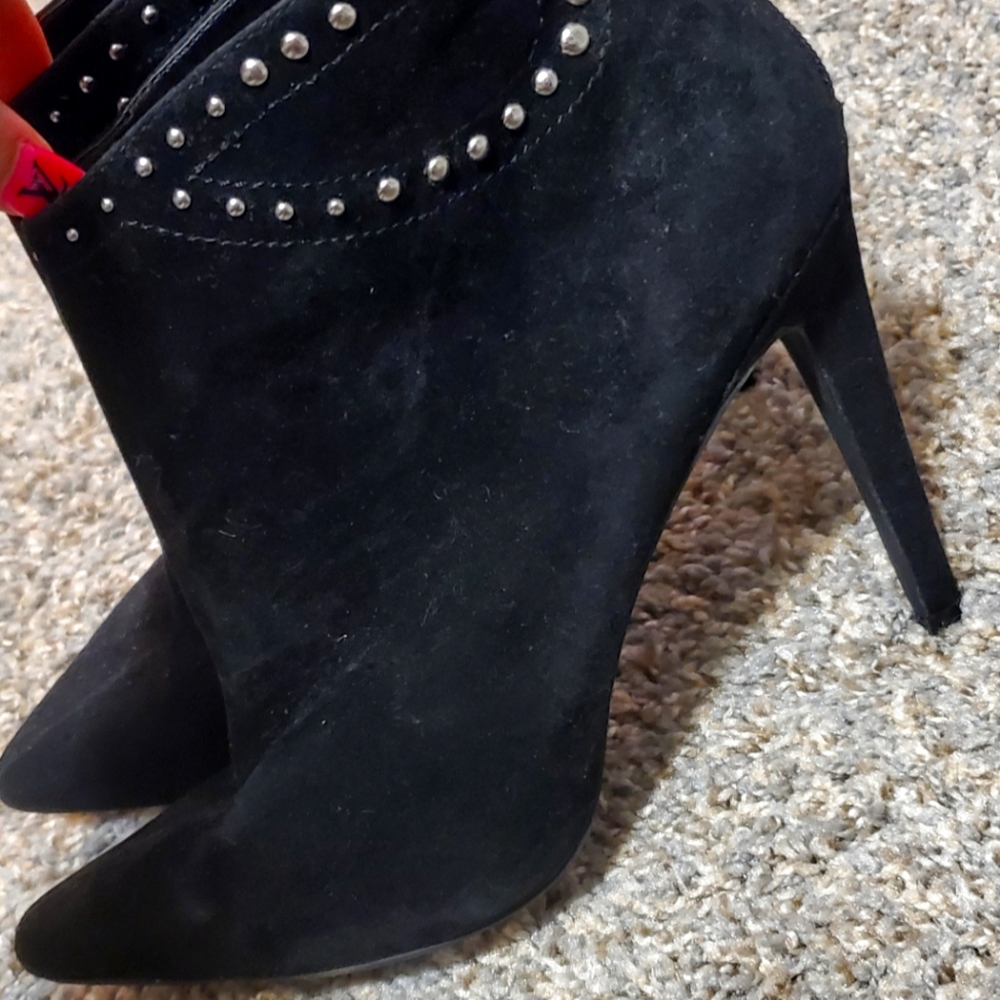 Black studded booties